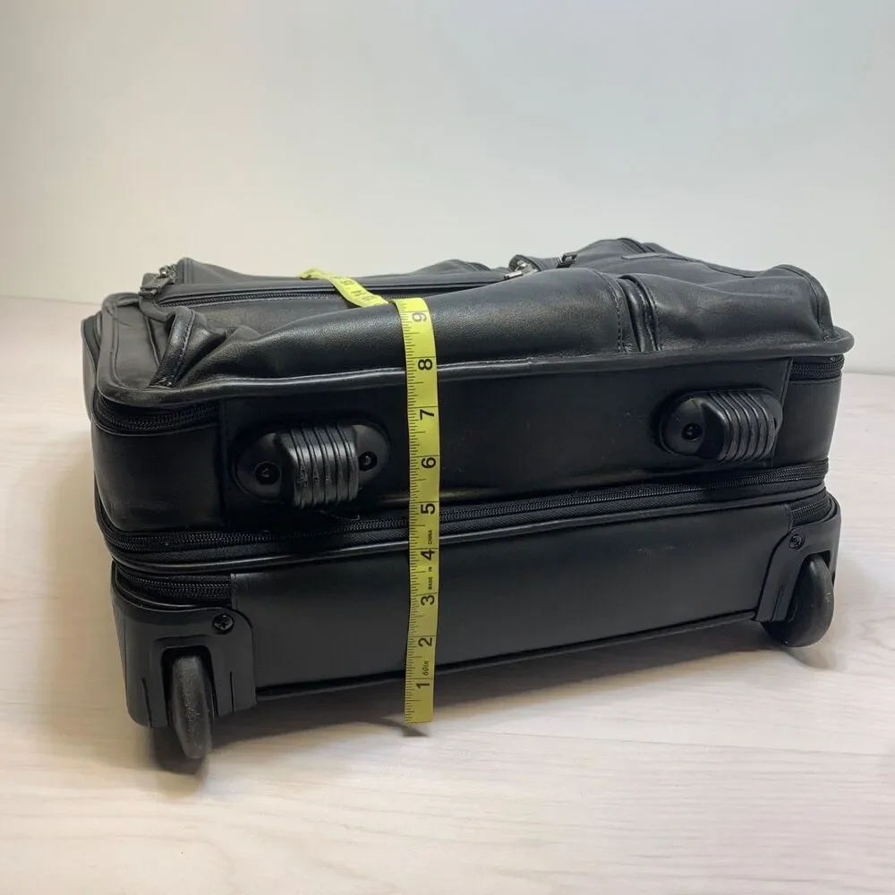 Tumi Leather 2-Wheeler Expandable Leather Laptop Briefcase #96003D4 Black